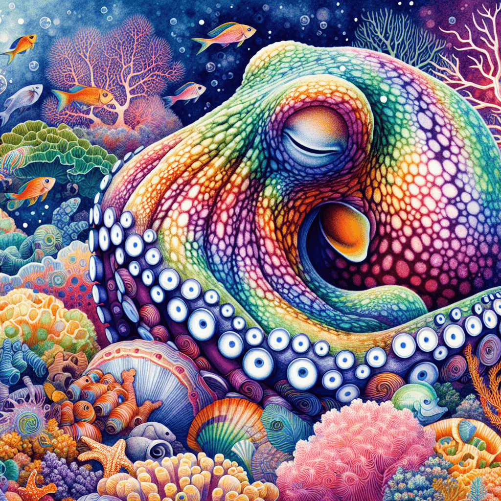 Pulpo con colores deslumbrantes